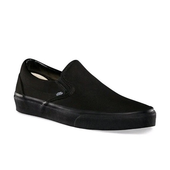 VANS SLIP ON BLACK BLACK VN000EYEBKA Canvas Upper Sz‎ 9 Men Sz Women 10.5 #1101 - Picture 1 of 11